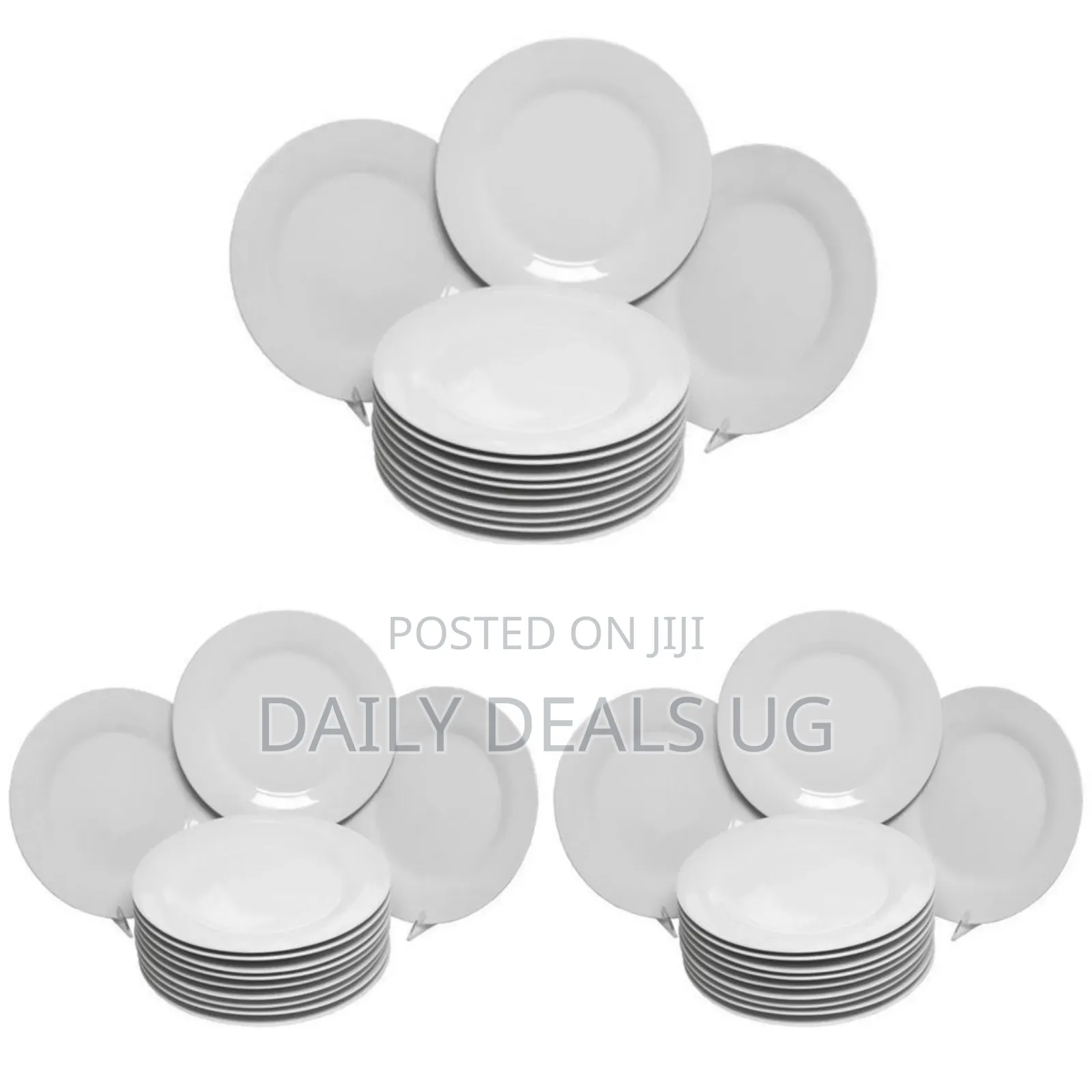 5 Inch 12 -Piece Porcelain Cup Saucer Plates-White