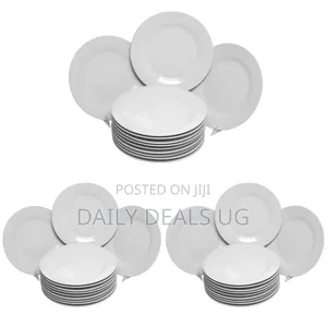 5 Inch 12 -Piece Porcelain Cup Saucer Plates-White