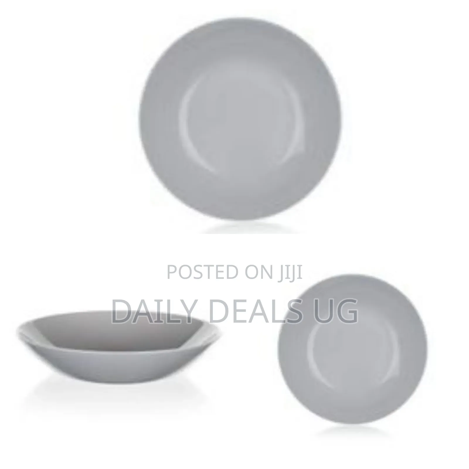 Luminarc 6 Pieces of Luminarc Round Plain Bowl Soup Plates -Grey