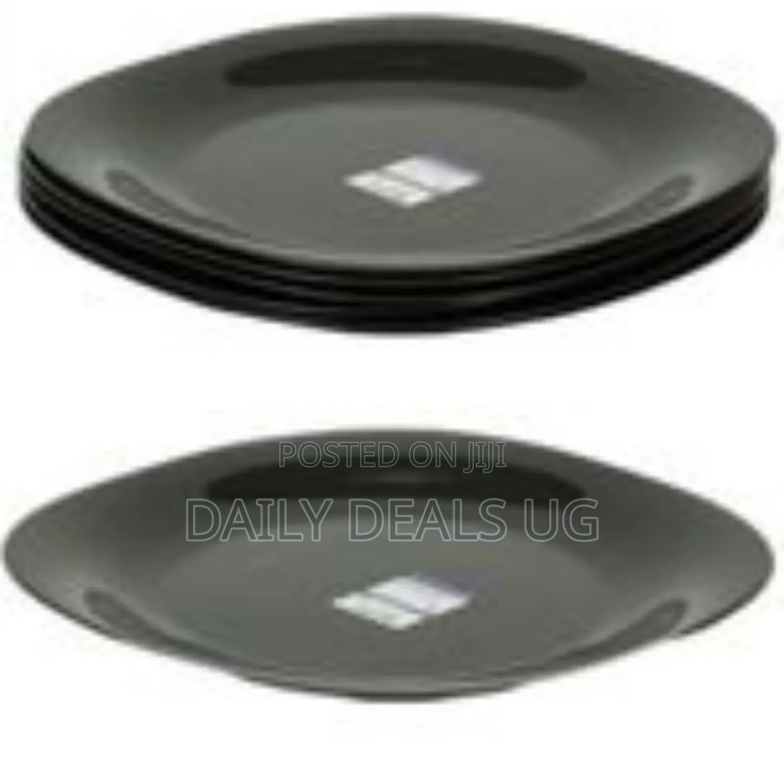 Luminarc 6 Pieces of Luminarc Square Plain Design Plates - Black