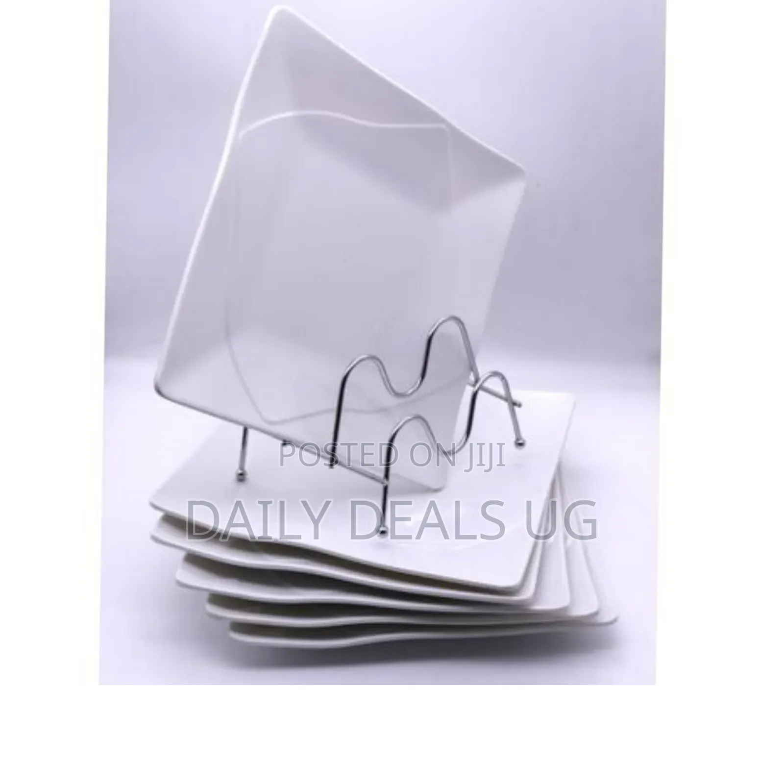 6 Pieces of Unbreakable Melamine Square Dinner Plates - White