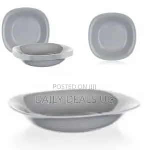 Luminarc 6 Pieces of Luminarc Square Plain Bowl Soup Plates -Grey