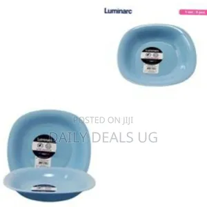 Luminarc 6 Pieces of Luminarc Square Plain Bowl Soup Plates -Blue