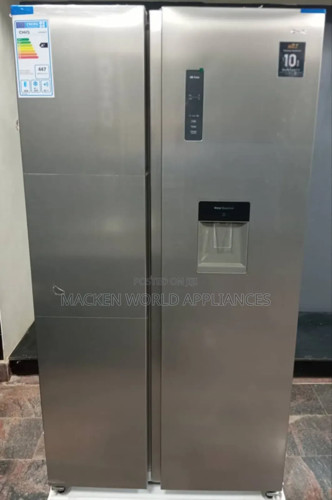 Chiq 680l Css680npik3 Side-by-Side Fridge, Water Dispenser (3yrs Wrty