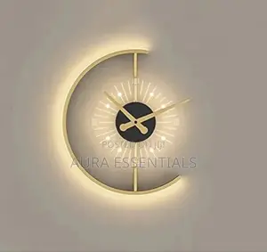 Golden Led Wall Clock