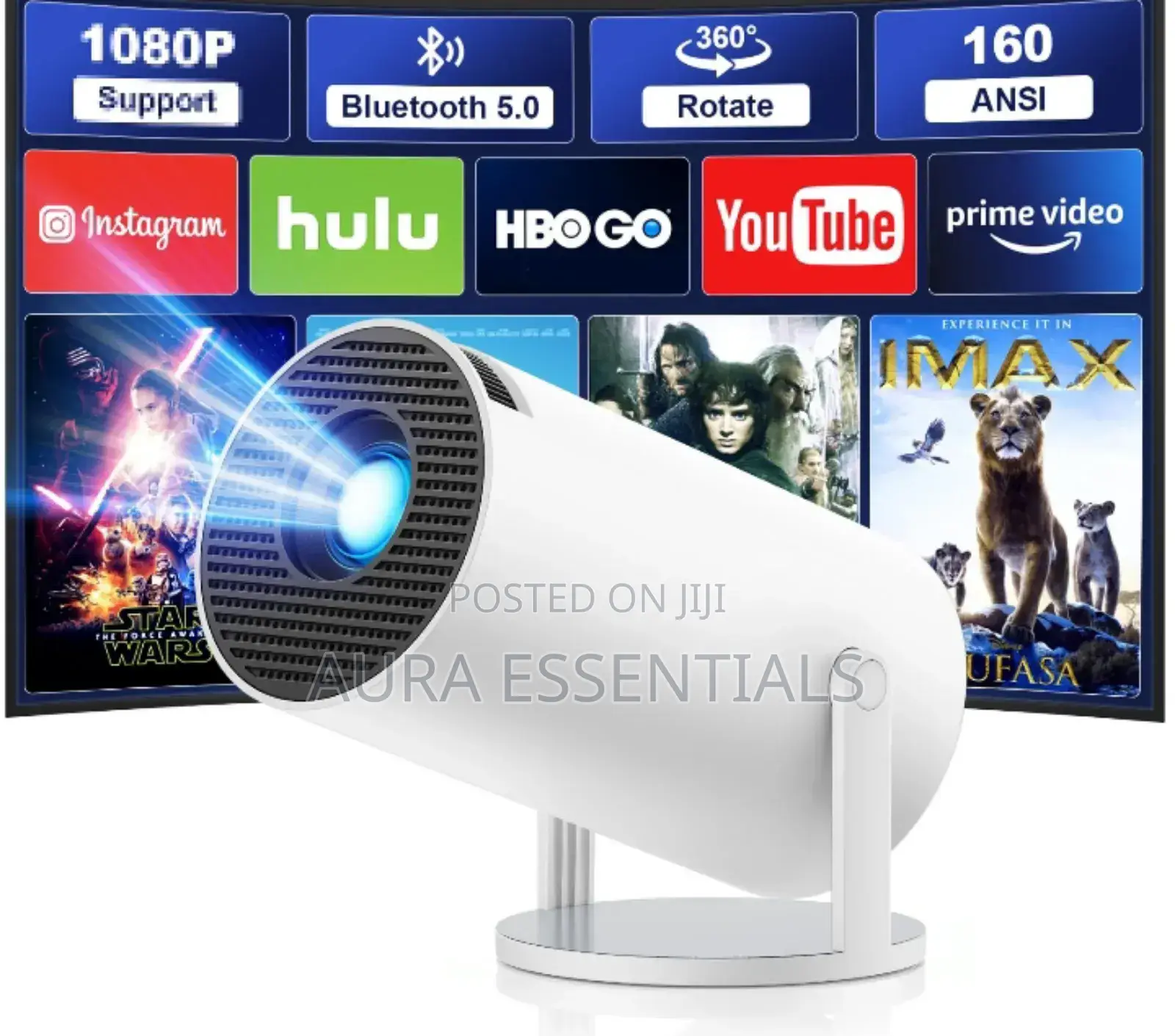 Portable Projector With Wifi 6 And Bluetooth 5.2