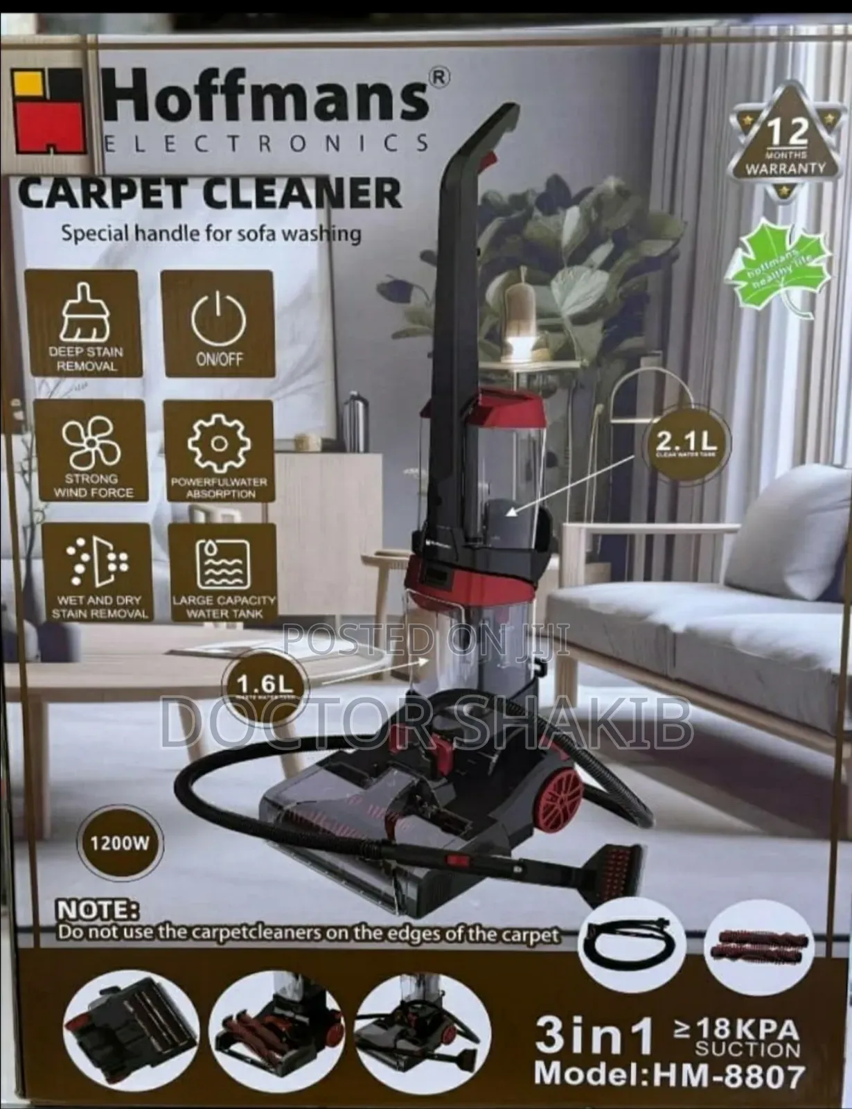 New 3in1 Hm-8807 Hoffmans Carpet Cleaner