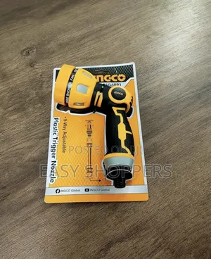 Ingco Garden Hose Nozzle, 9-Way Adjustable Plastic Trigger Sprayer
