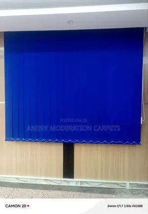 Fancy Royal Blue Office Blind Curtains