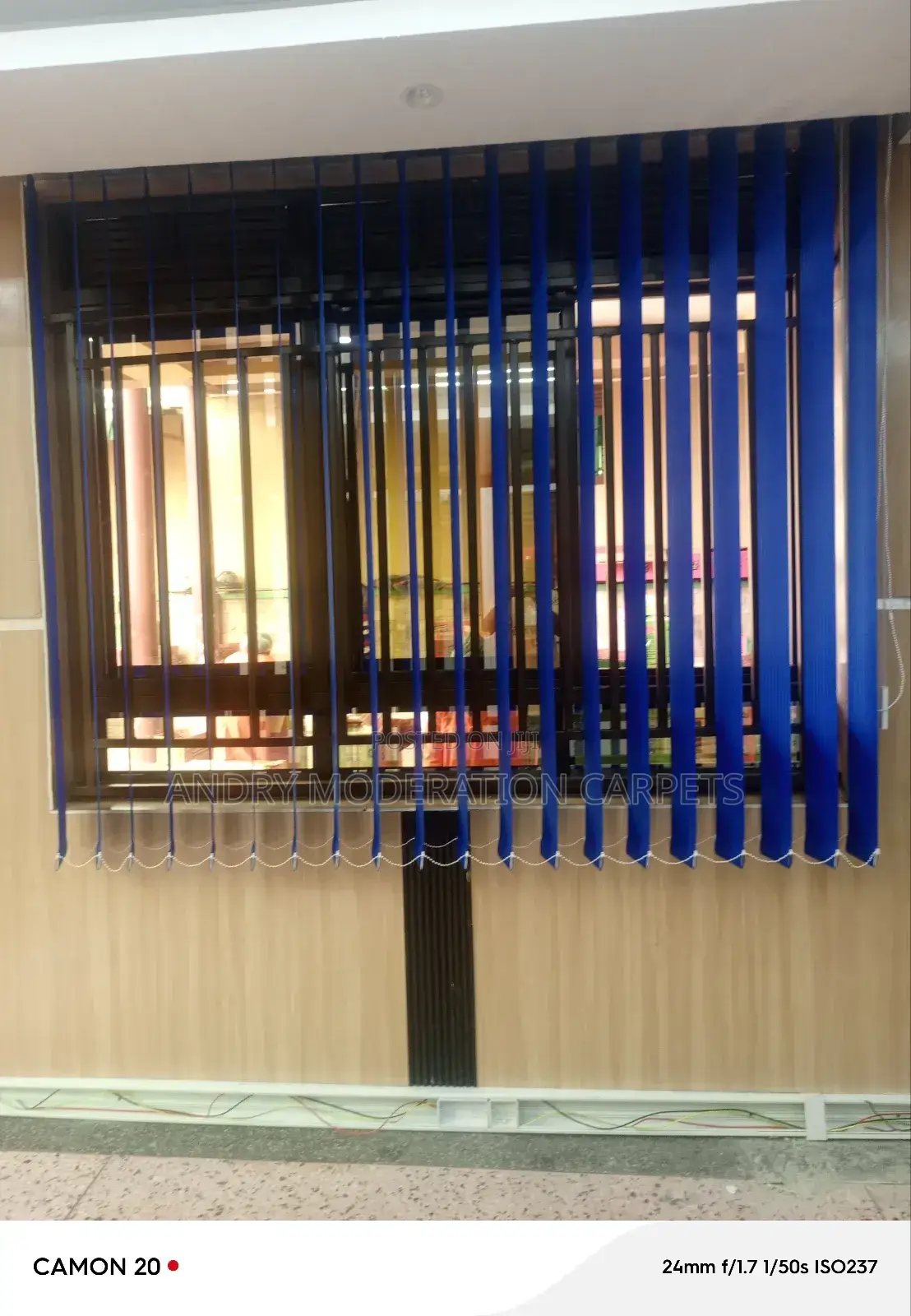 Fancy Royal Blue Office Blind Curtains
