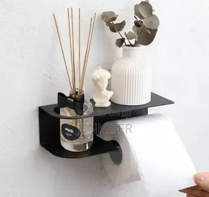 Wall-Mounted Toilet Paper Holder Black