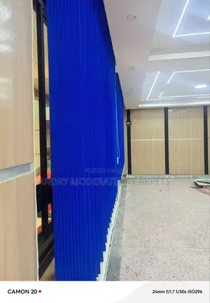 Pure Blue Blind Office Curtains