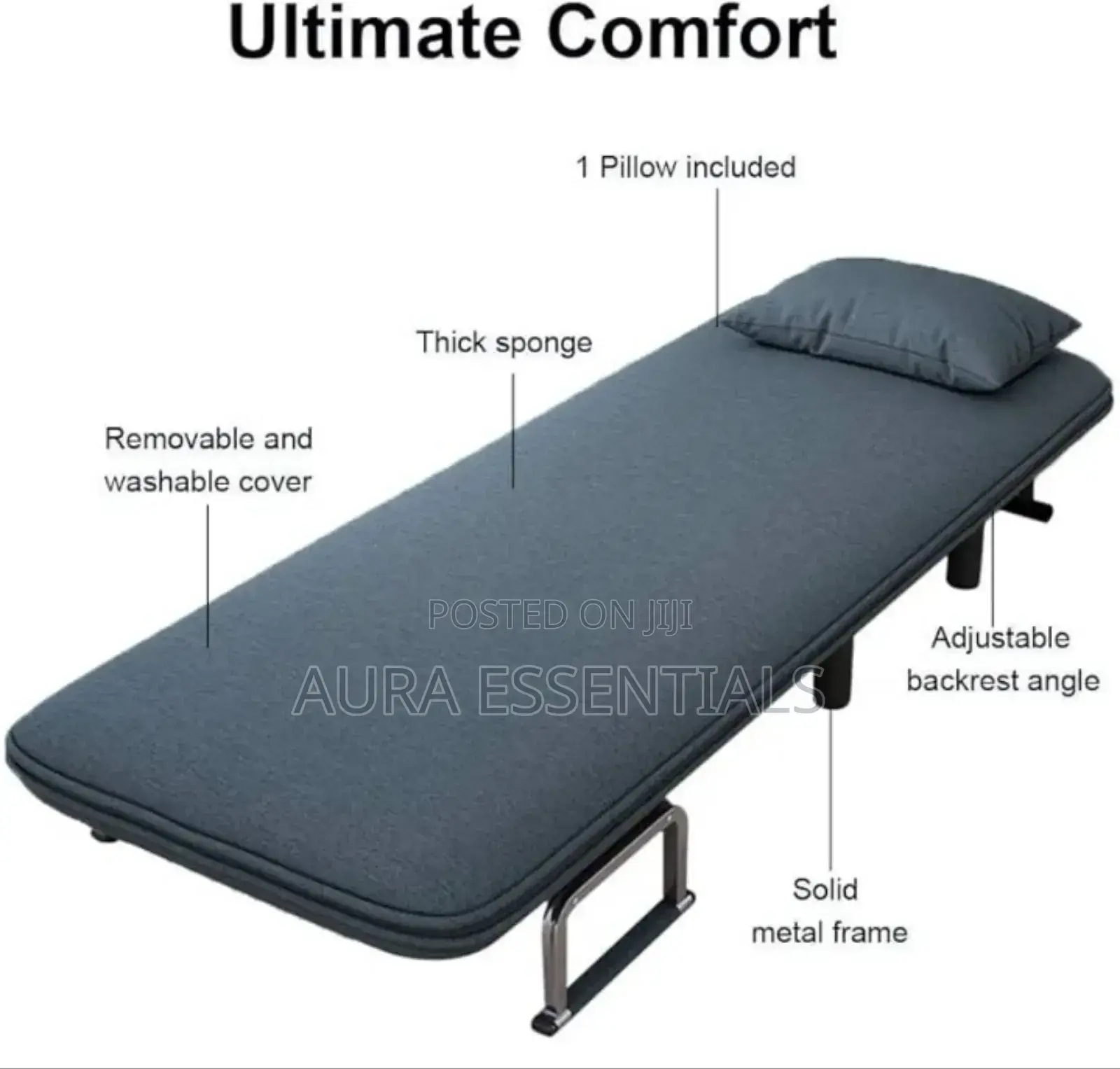 Convertible Sofa Bed, Foldable Sofa Chair With Armrest