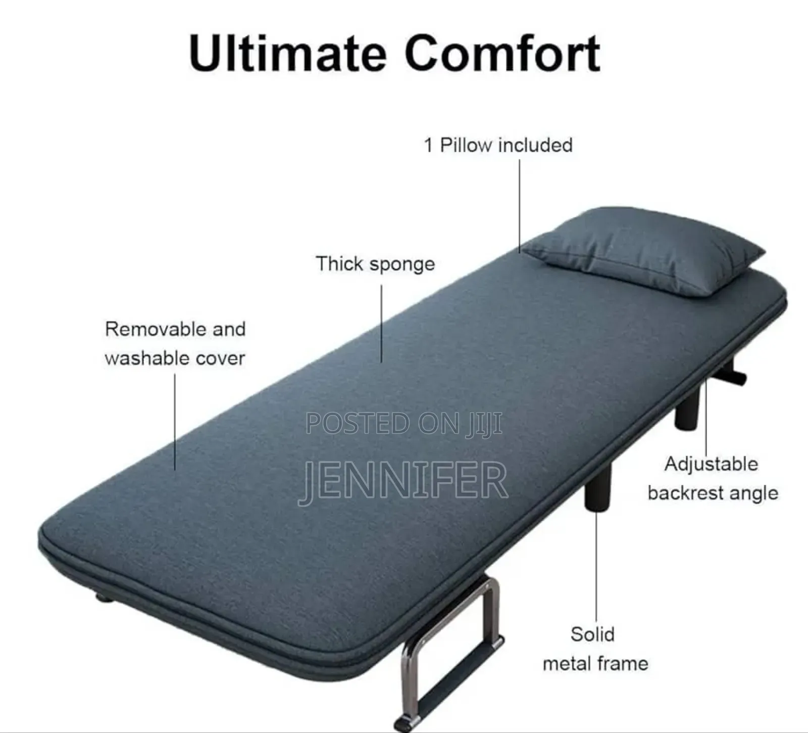Convertible Sofa Bed, Foldable Sofa Chair With Armrest