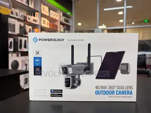 Powerology 4g/Wifi 360° Dual Lens Outdoor Camera – Black