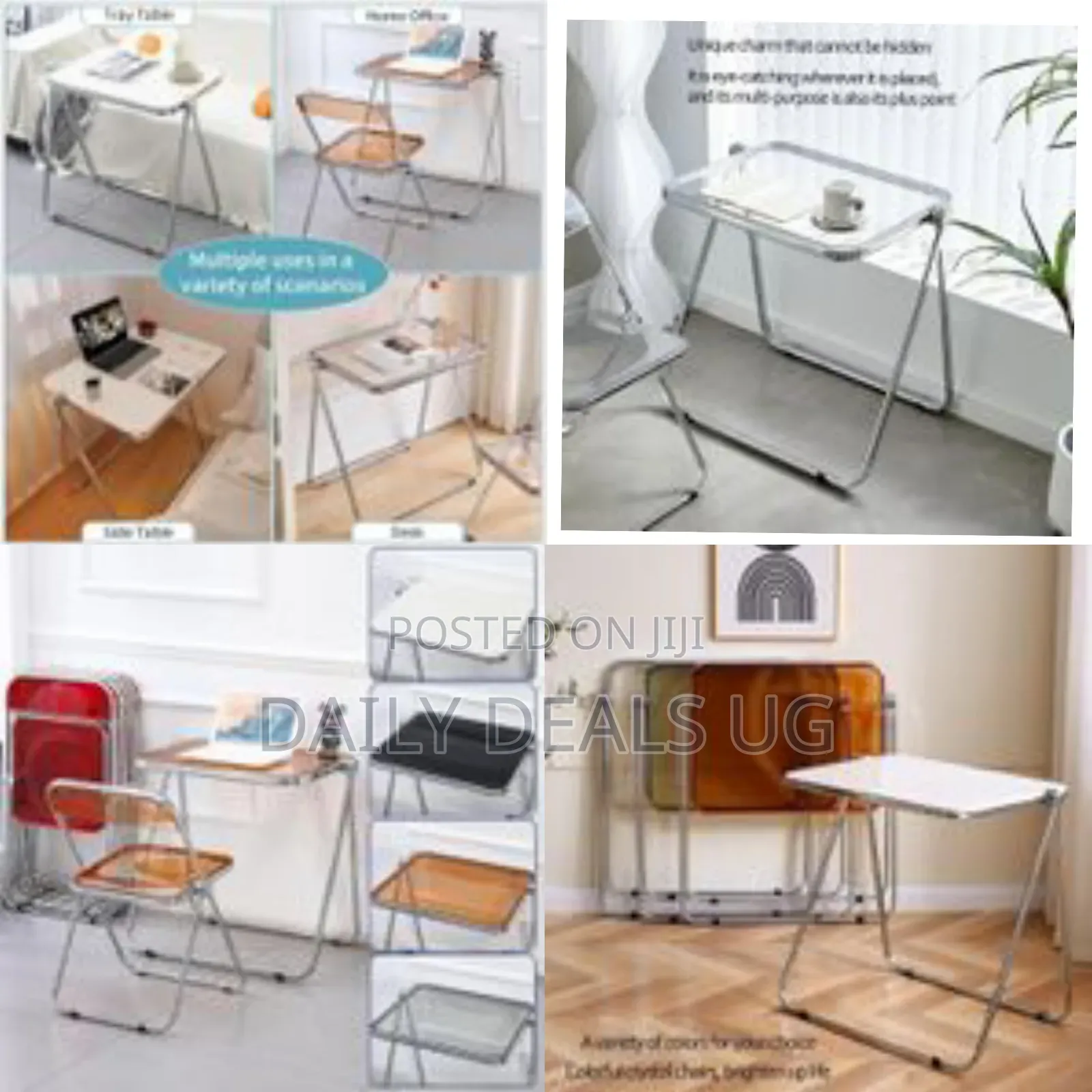Portable Stackable Folding Tv Acrylic Serving Tray Tables