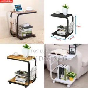 Mobile Snack Coffee Table Couch Bedside Table Rolling C Shaped Laptop