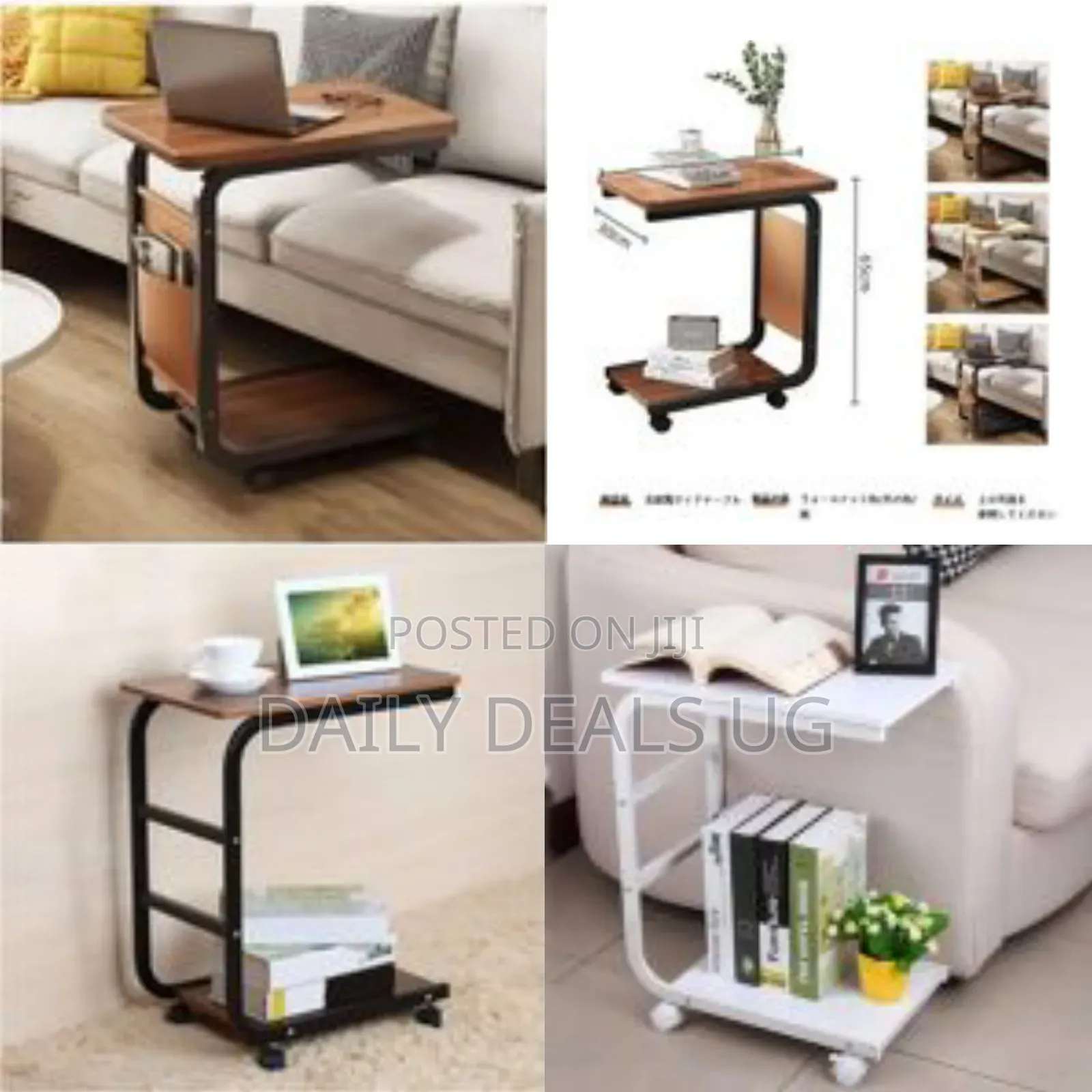 Mobile Snack Coffee Table Couch Bedside Table Rolling C Shaped Laptop