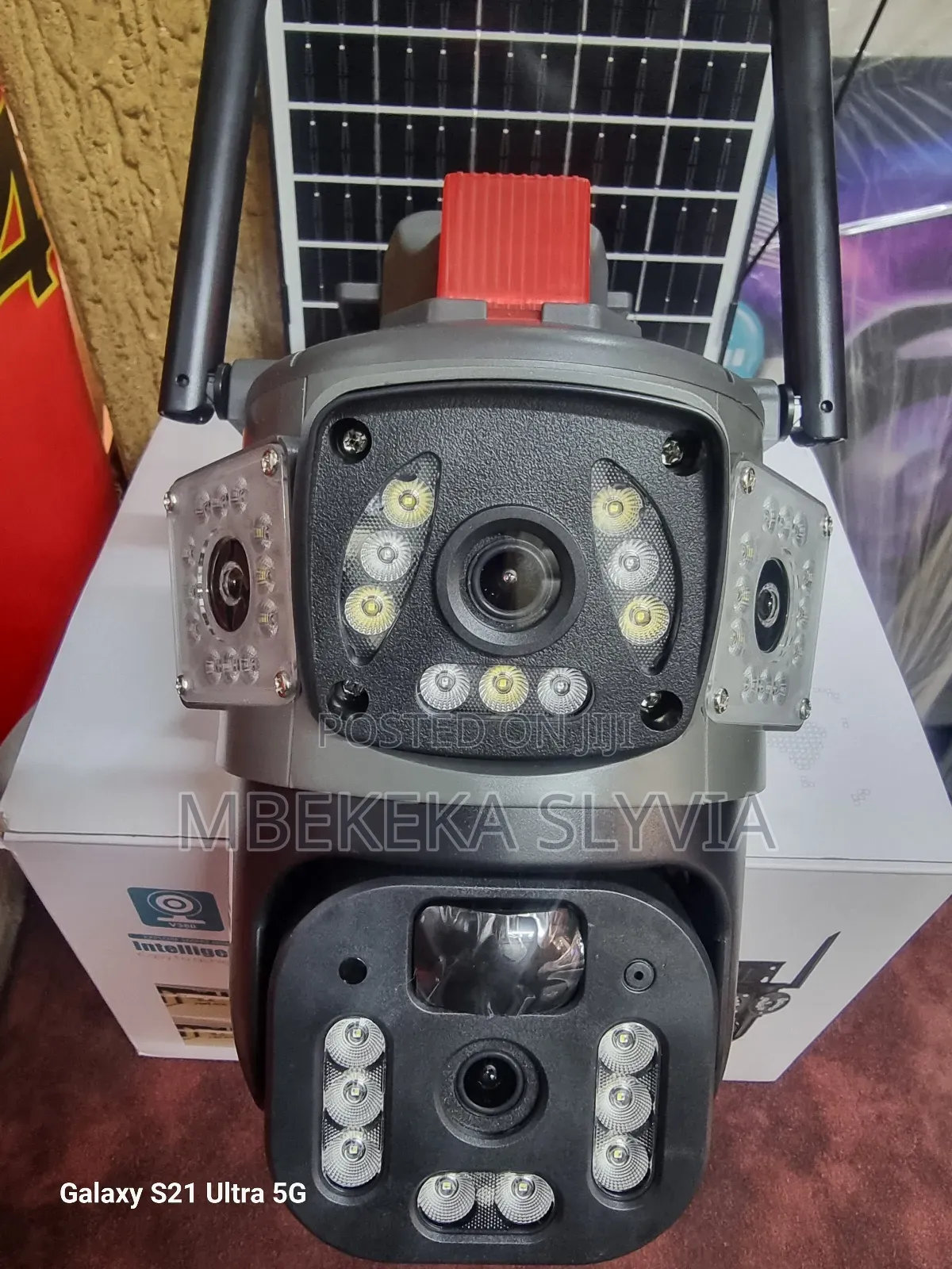 Solar Camera 4g Double Lens,With Strong Lights Cctv Outdoor