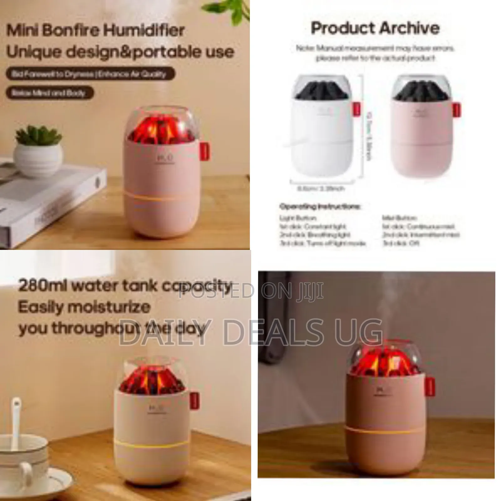280ml Usb Powered Portable Mini Humidifier, Small Cool Mist Humidifier
