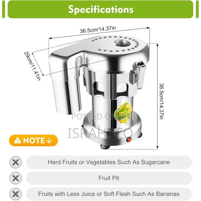 Commercial Juice Extractor, 110v Heavy Duty