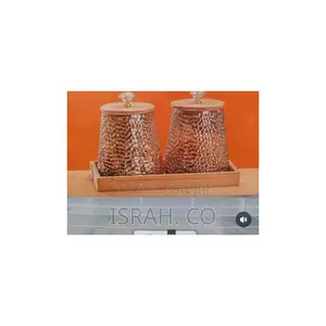 2-Piece Round Airtight Glass Storage Jar Canister Set