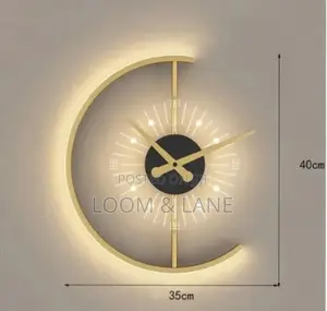 Golden Led Wall Clock