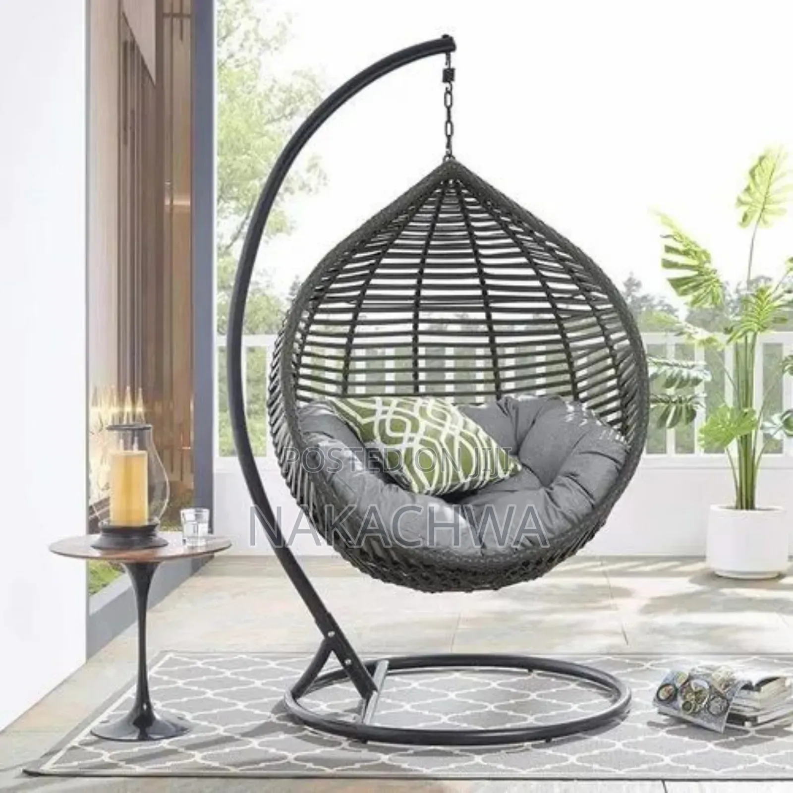 Its Agood Hanging Egg Chair With a Stand