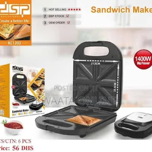 DSP Sandwich Maker 1400w Fixed Triangle Plates Thermostat Control