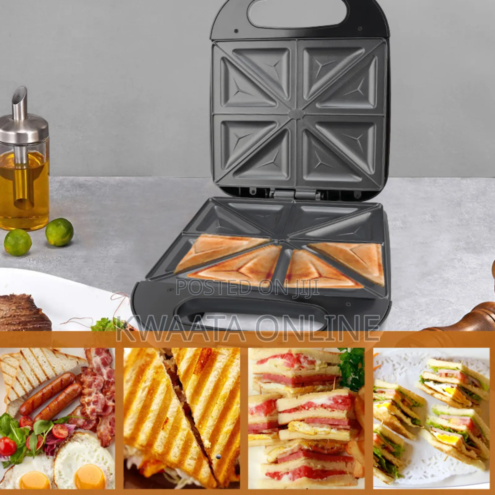 DSP Sandwich Maker 1400w Fixed Triangle Plates Thermostat Control