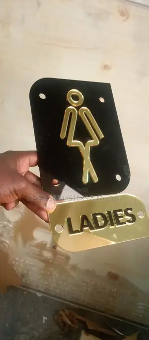 Gold Acrylic Toilet Signs