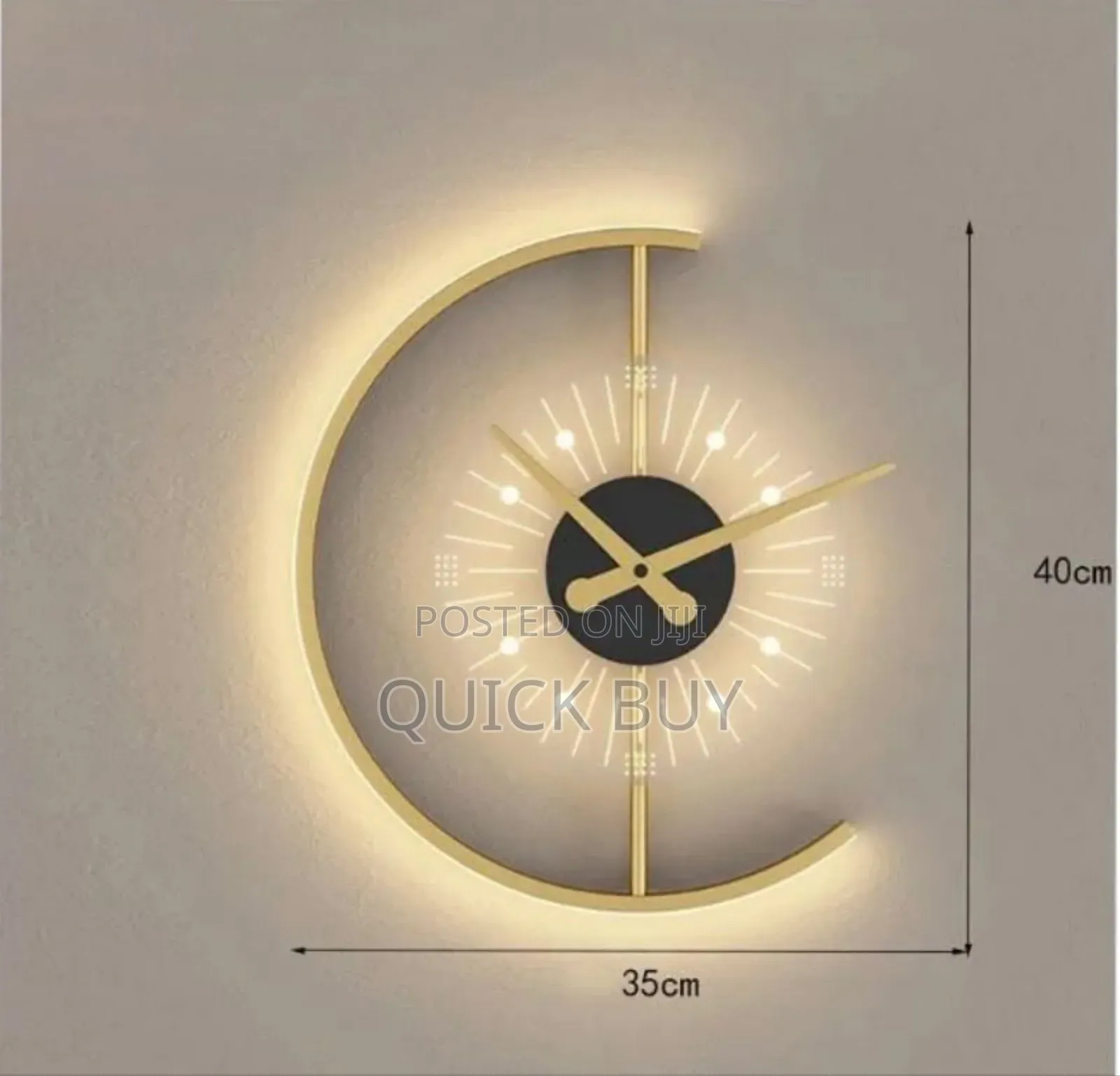 Golden Led Wall Clock