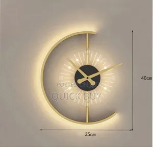 Golden Led Wall Clock