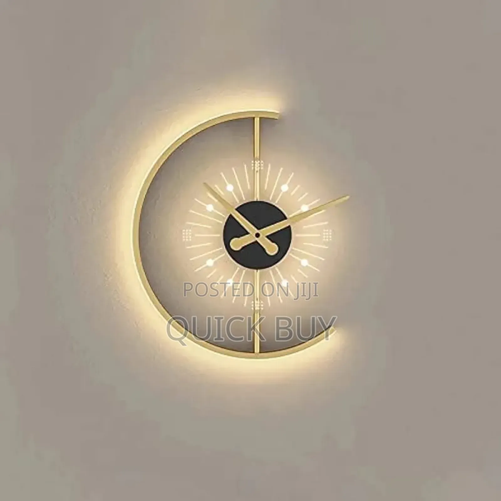 Golden Led Wall Clock