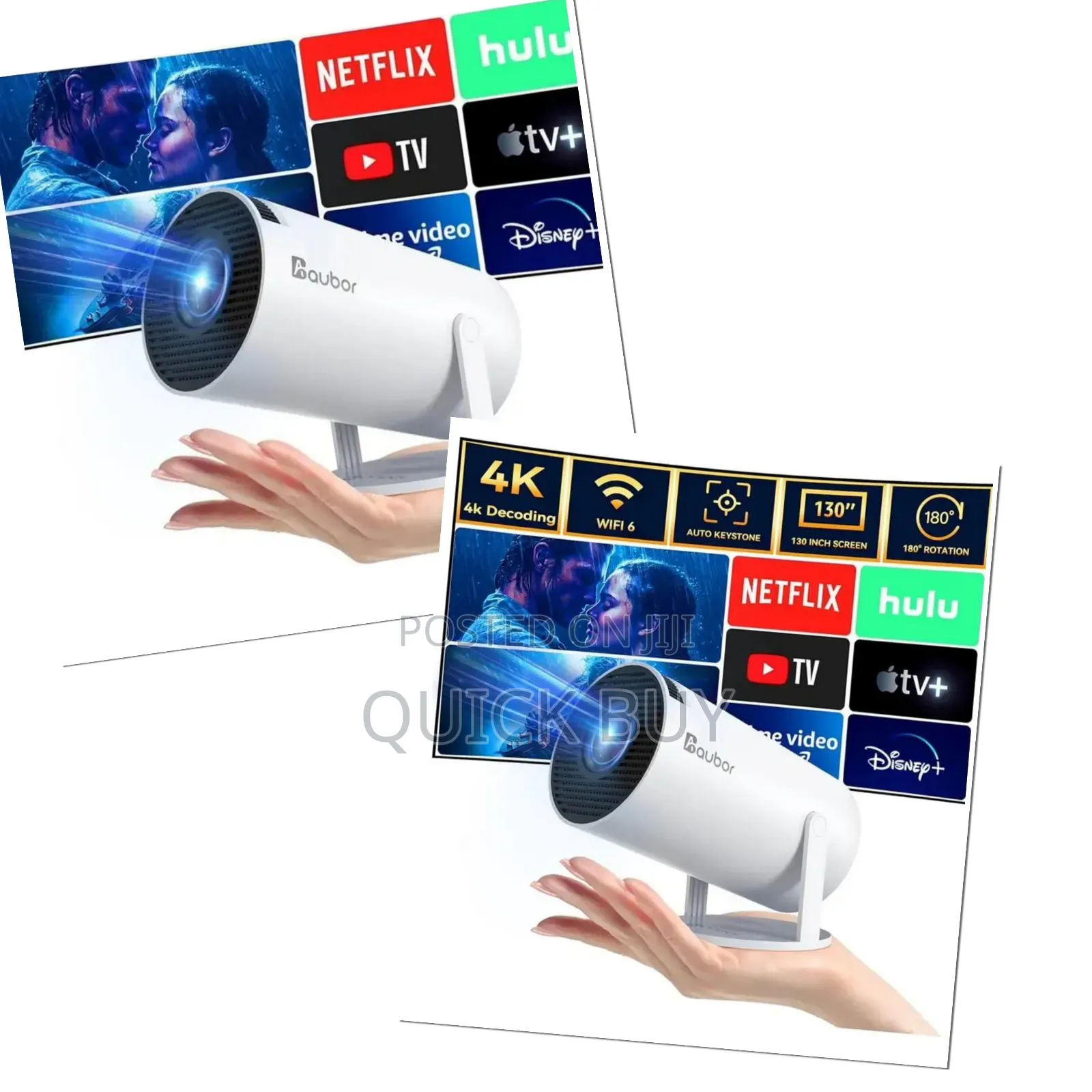 Portable Projector With Wifi 6 and Bluetooth 5.2