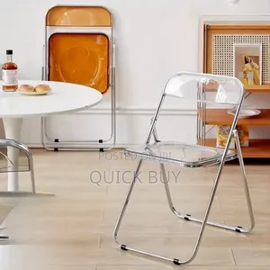 Folding Dining Chair,Plastic Panel Metal Chrome Frame
