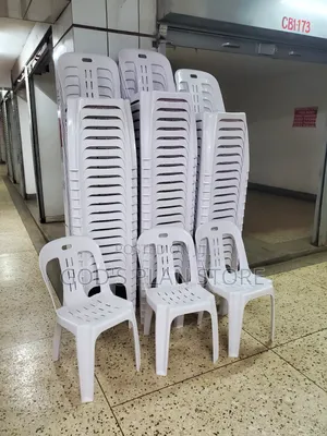 White Plain Armless Plastic Chairs