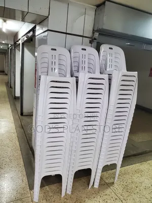 White Plain Armless Plastic Chairs