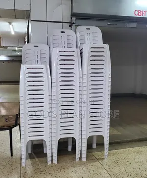 White Plain Armless Plastic Chairs