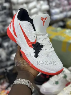 Original Nike Kobe 6 Protro White/Red Basketball Sneakers