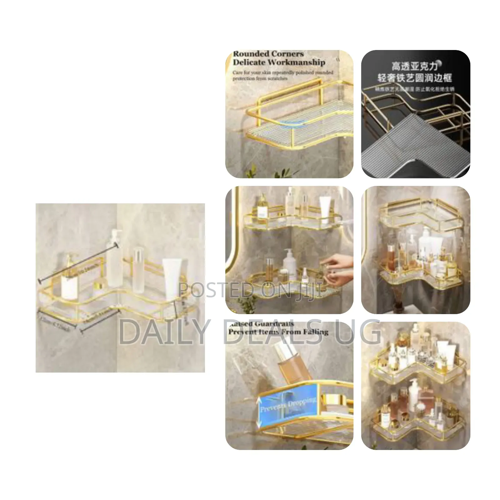 1 Pc of Acrylic Triangle Storage Toilet Bathroom Rack