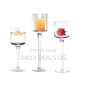 Set of 3 Glass Tea Light Glass Candle Holders