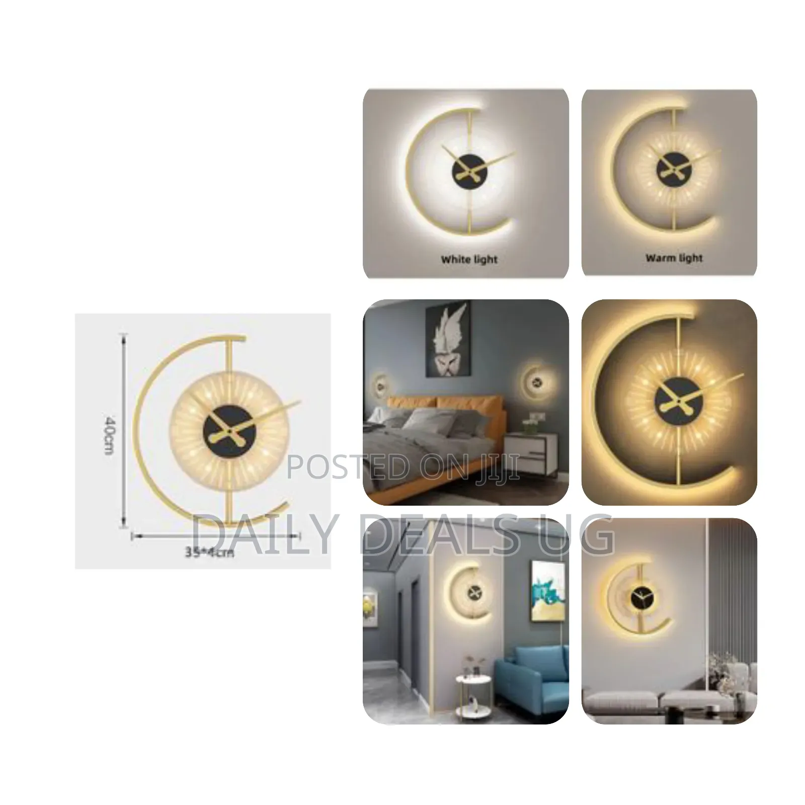 Acrylic Luminous Wall Clock Lamp