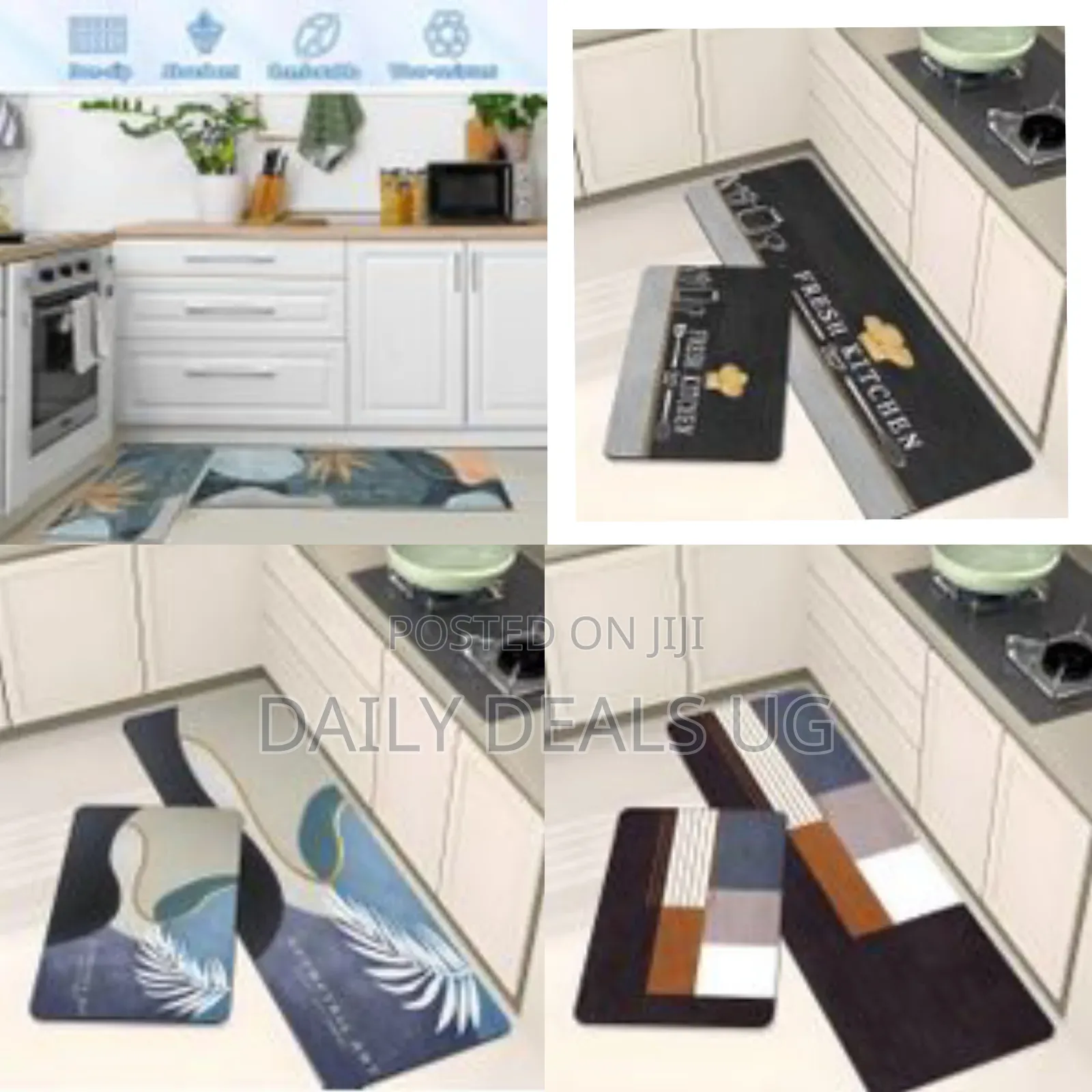 2-Piece Multi-Design Kitchen Floor Oil Dust Proof
