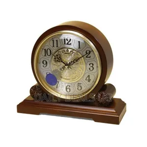 Wooden European Antique Style Super Mute Quartz Clock Desktop