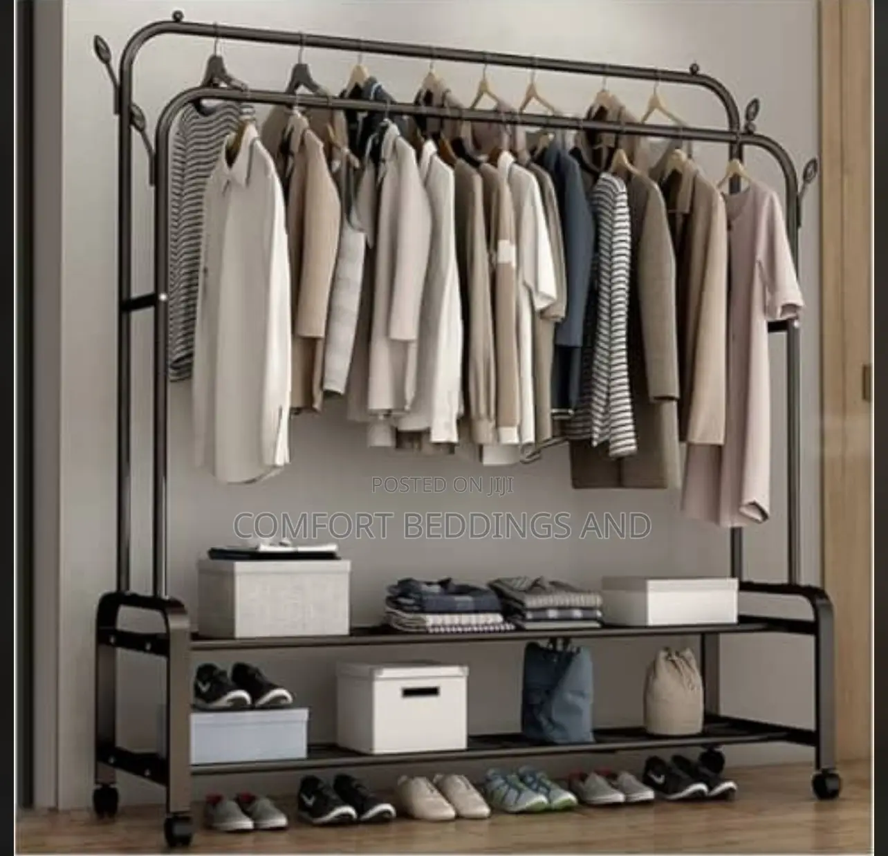 Clothes Hanging Rack Black