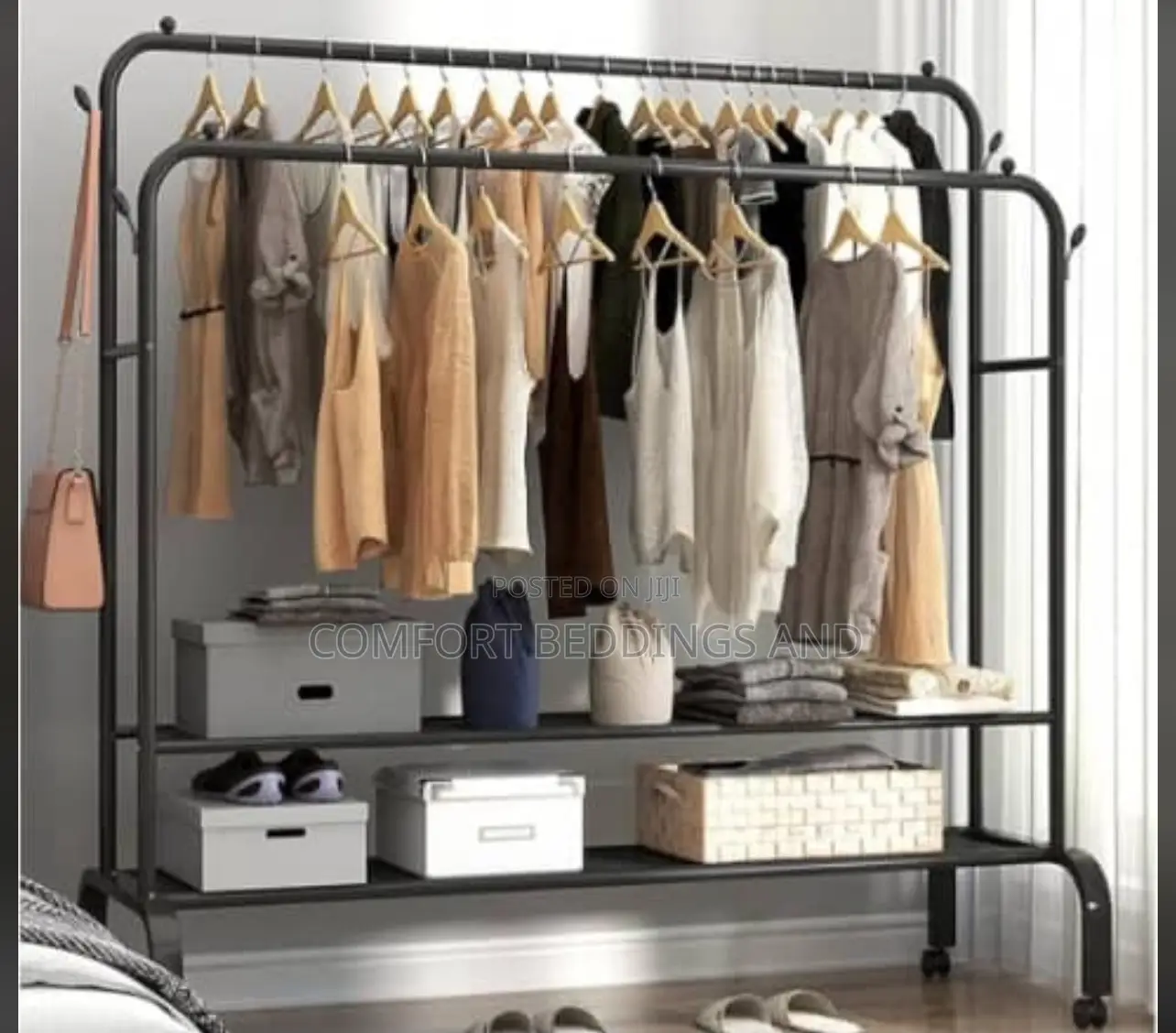 Clothes Hanging Rack Black