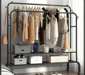 Clothes Hanging Rack Black