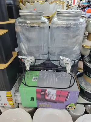 2pics Glass Beverage Juice or Water Dispenser 3.8l