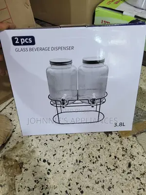 2pics Glass Beverage Juice or Water Dispenser 3.8l